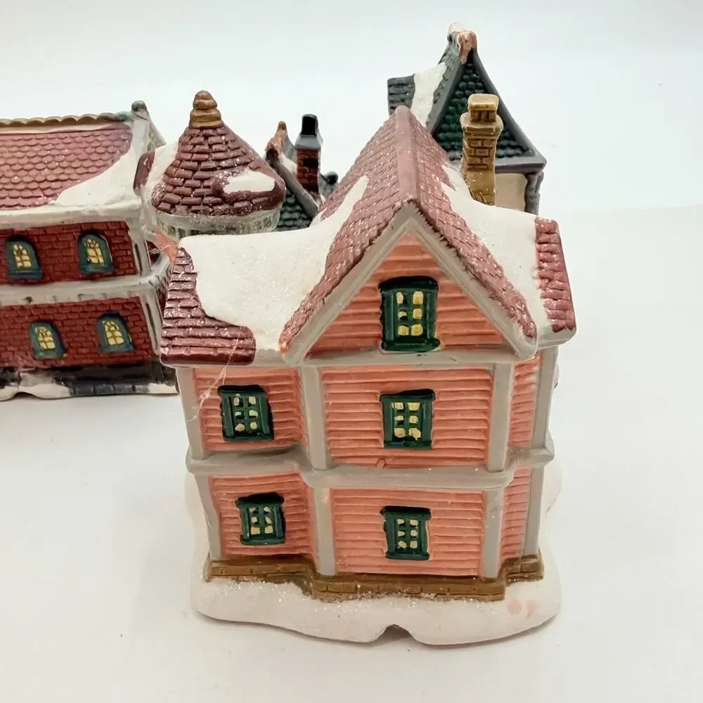 Vintage 2005 Windham Heights Bank City Hall Coffee House Village Christmas Decor